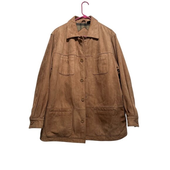 Roundtree Yorke Soft Suede Leather Barn Chore Coat Jacket Large Brown Western - Picture 16 of 16